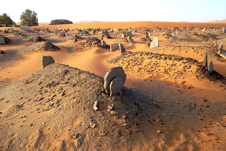 Marocco Cemetery in middle of the desert_